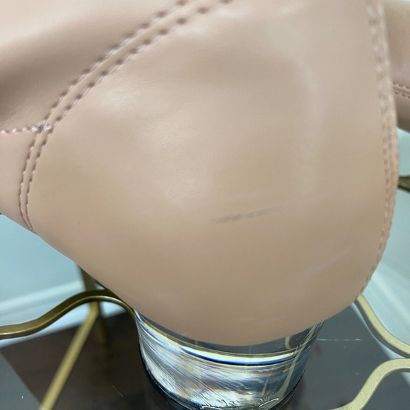 ZARA Flesh Tone Booties Ankle Boots With Clear Acrylic Heel - Picture 10 of 11